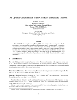 An Optimal Generalization of the Colorful Caratheodory`s Theorem