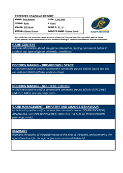 Referee Coaching Report Form