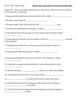 Soccer Quiz - Study Guide *Write your team names on the back of