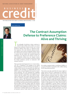 the contract assumption defense to Preference claims