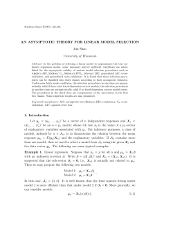 an asymptotic theory for linear model selection