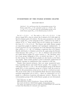 Symmetries of the Stable Kneser Graphs - Mathematics