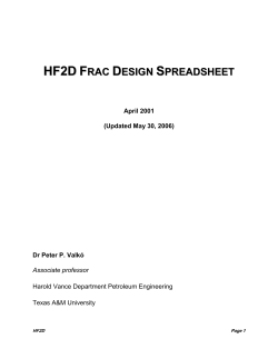 A.6 Fracture Design for High Permeability Formation: HPF01