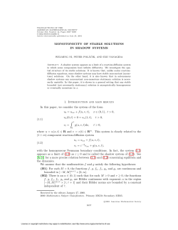MONOTONICITY OF STABLE SOLUTIONS IN SHADOW SYSTEMS