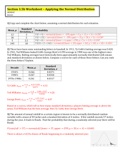 Section 3.5b Worksheet &ndash; Applying the Normal