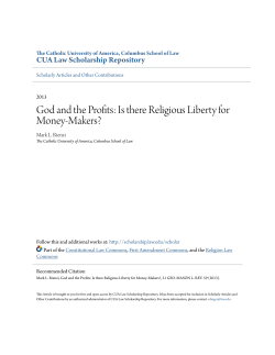 God and the Profits - CUA Law Scholarship Repository