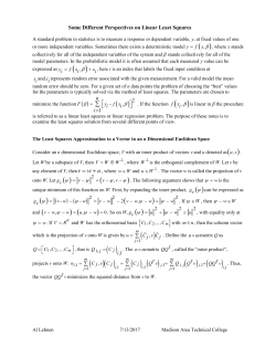 1 Some Different Perspectives on Linear Least Squares A standard