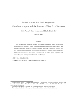 Incentives with Non-Profit Objectives: Microfinance Agents