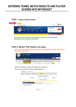 entering teams, match results and player scores into mycricket