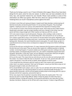 Thank you for being a coach in our 5 Towns Orthodox