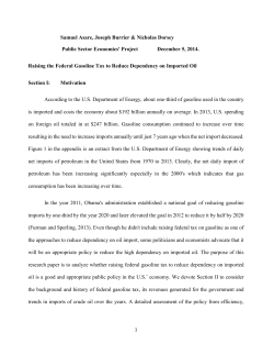 Raising the Federal Gasoline Tax to Reduce Dependency on