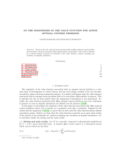 ON THE SMOOTHNESS OF THE VALUE FUNCTION FOR