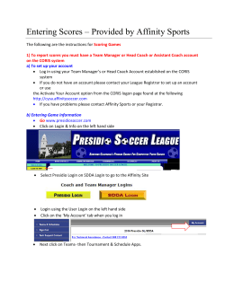 Entering Scores &ndash; Provided by Affinity Sports