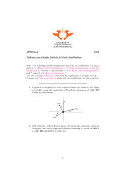 APM2EA1 2017 Problems on a Single Particle in Static Equilibrium