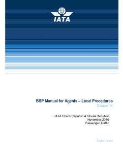 BSP Manual for Agents &ndash; Local Procedures