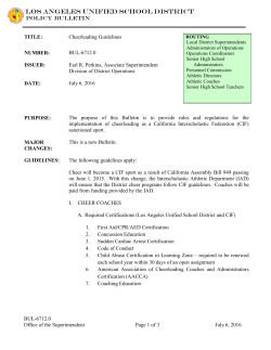 cheerleading schedule - Los Angeles Unified School District