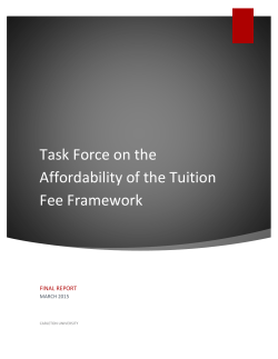 Task Force on the Affordability of the Tuition Fee