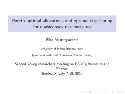 Pareto optimal allocations and optimal risk sharing for