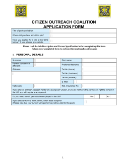 Application form - Citizen Outreach Coalition