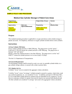 Medical Gas Cylinder Sample Policy and Procedure