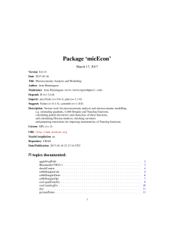 Package `micEcon`