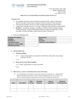 Biosafety SOP Template