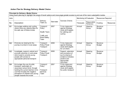 Action Plan for Strategy Delivery: Modal Choice