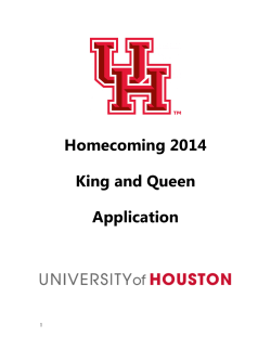 Homecoming 2014 King and Queen Application
