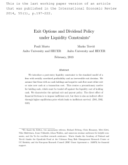 Exit Options and Dividend Policy under Liquidity Constraints