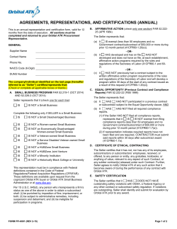 agreements, representations, and certifications (annual)