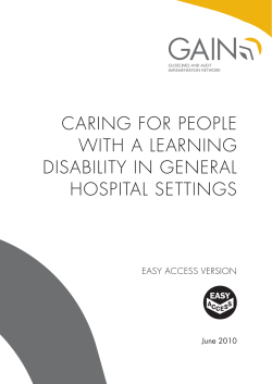 caring for people with a learning disability in general hospital settings