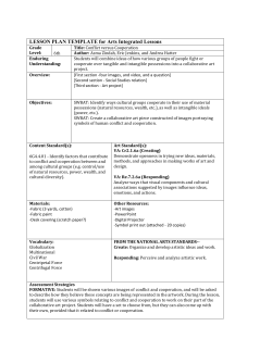 Conflict and Cooperation Unity Quilt LESSON PLAN