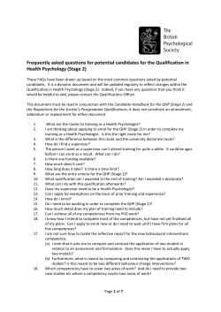 Frequently asked questions for prospective candidates