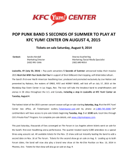 pop punk band 5 seconds of summer to play at kfc yum! center