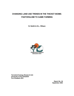 changing land use trends in the thicket biome: pastoralism to game