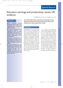 Education, earnings and productivity