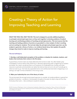 Creating a Theory of Action for Improving Teaching and Learning