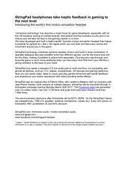 Press-Release-English - StringPad motion simulation headset