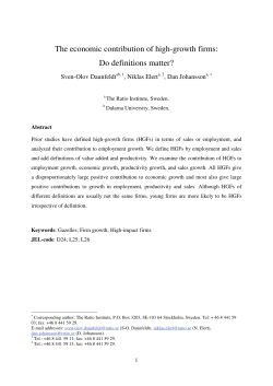 The economic contribution of high-growth firms: Do