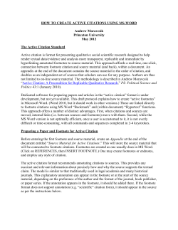How to Create Active Citations Using MSWord