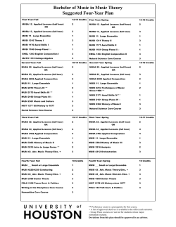 Bachelor of Music&mdash;Music Theory Degree Plan
