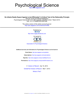 Psychological Science - Center for Early Cognition and Language