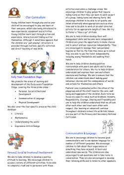 Our Curriculum - Wootton Playgroup