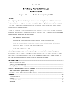 Developing Your Data Strategy