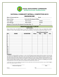 Netball reg form 2015 - Social Development Commission
