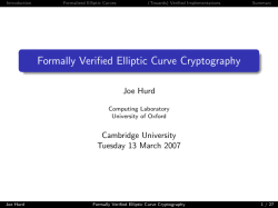 Formally Verified Elliptic Curve Cryptography