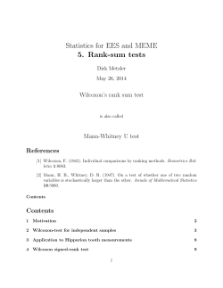 Statistics for EES and MEME 5. Rank