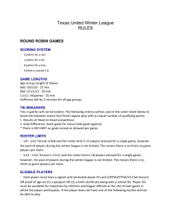 Texas United Winter League RULES