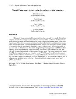 Napoli Pizza wants to determine its optimal capital structure