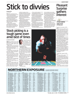 Pleasant Surprise gathers interest Stock picking is a tough game